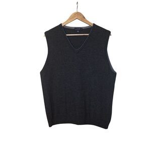 J. Crew men’s v-neck sweater vest merino wool charcoal gray XL